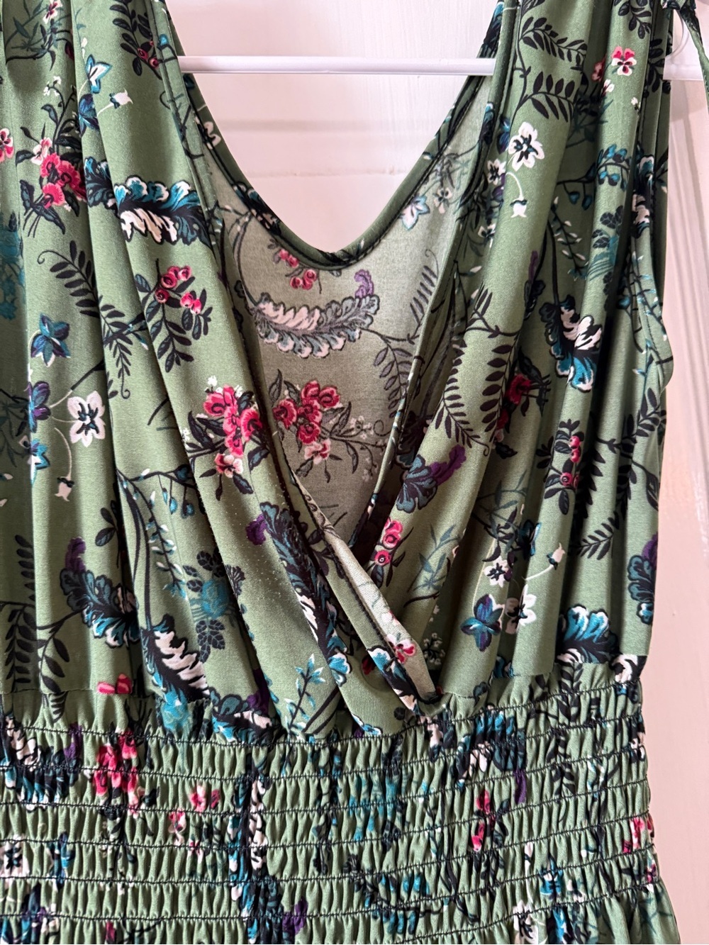 Sleeveless Green Floral V-Neck Maxi Dress FC size m-L - Picture 8 of 9